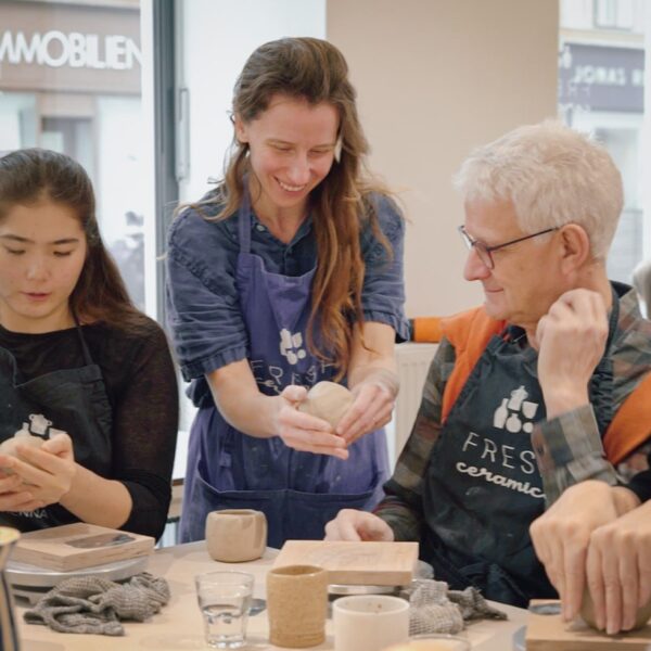 Clay modeling with wine in Vienna